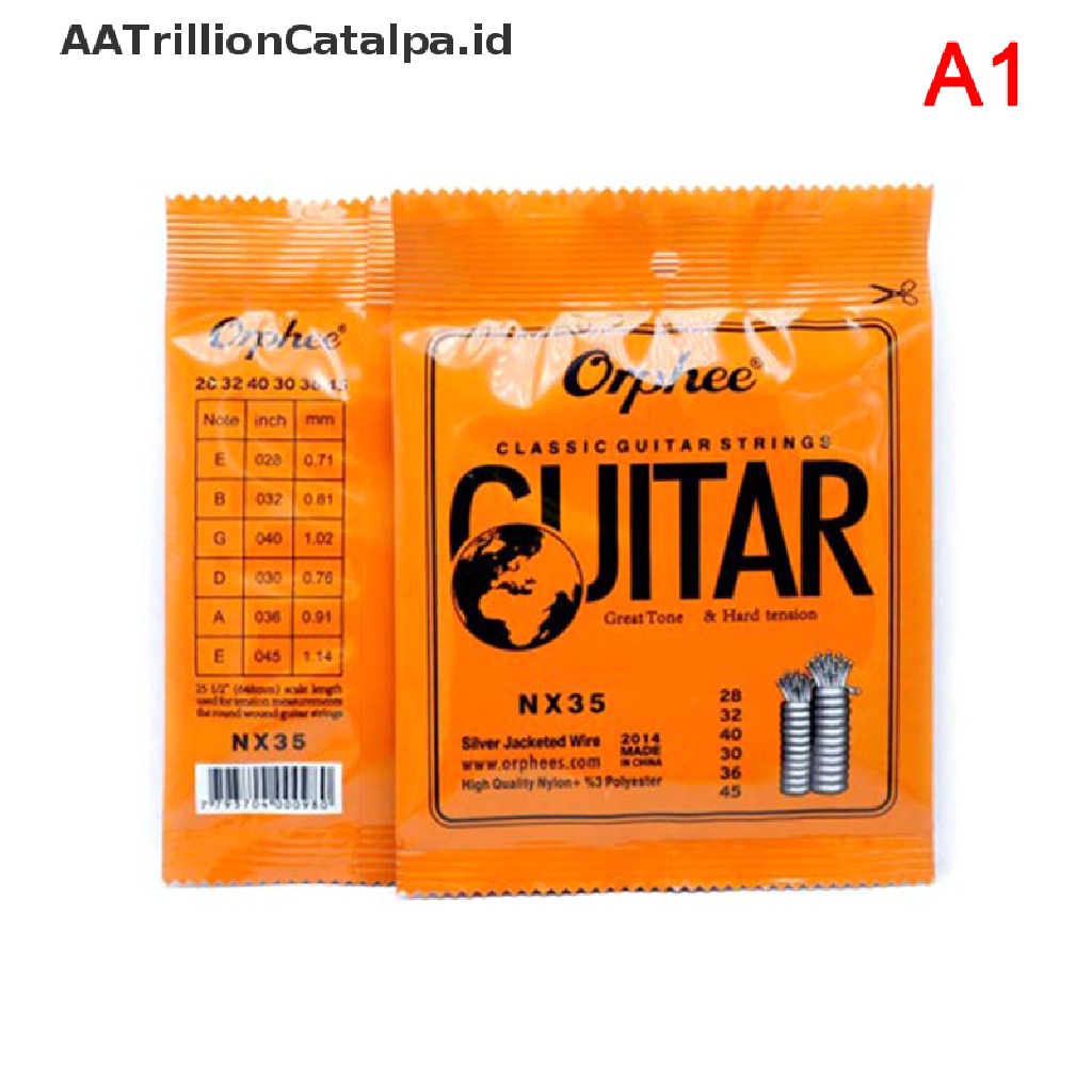 Aatrillioncatalpa 6pcs / Set Senar Gitar Klasik Seri NX Bahan Nilon Lapis Silver