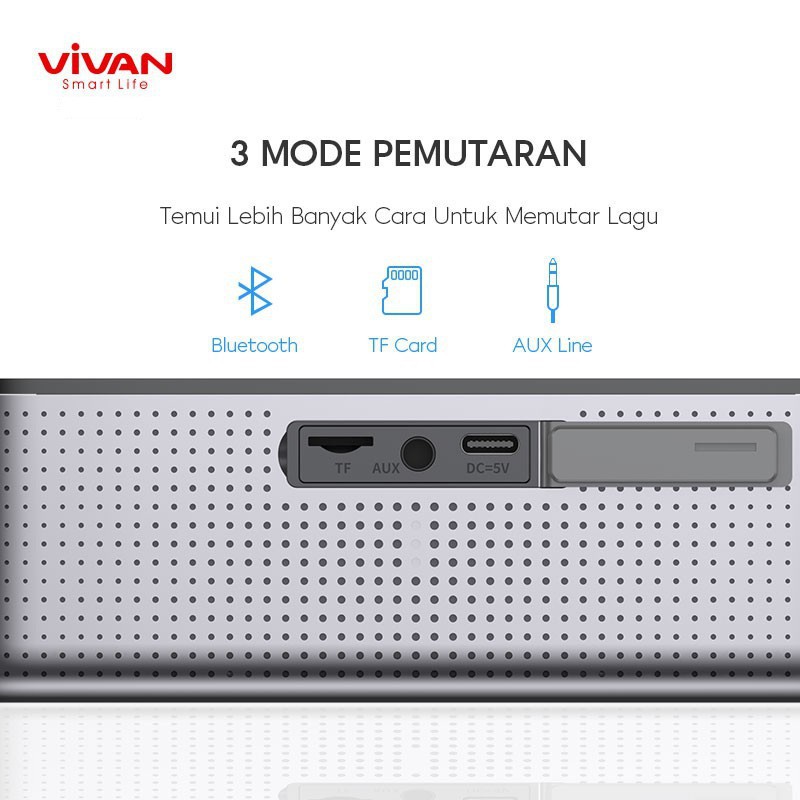 Speaker Bluetooth HI-Fi VIVAN VS10 Portable Waterproof IPX7 10W Mega Bass - Garansi Resmi 1 Tahun