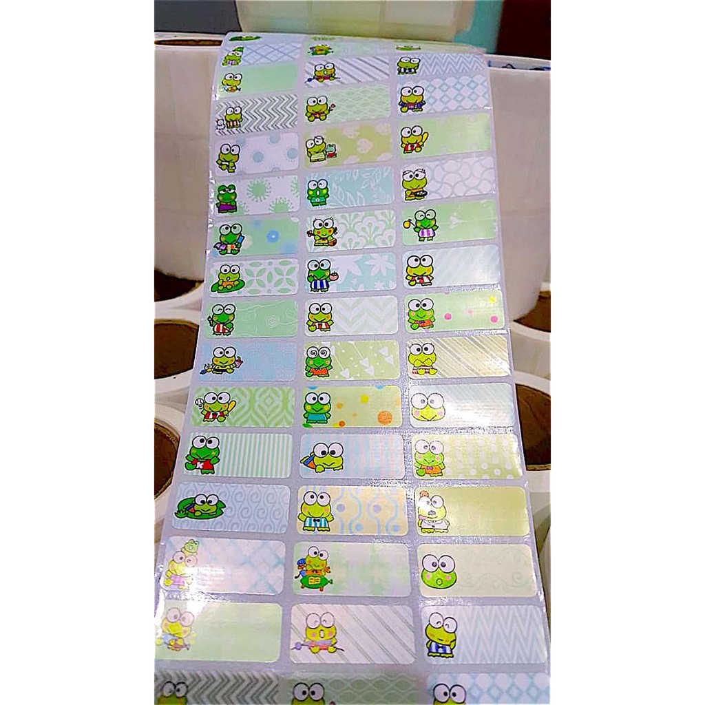 

label nama waterproof / stiker anti air Motif Nice Keropi