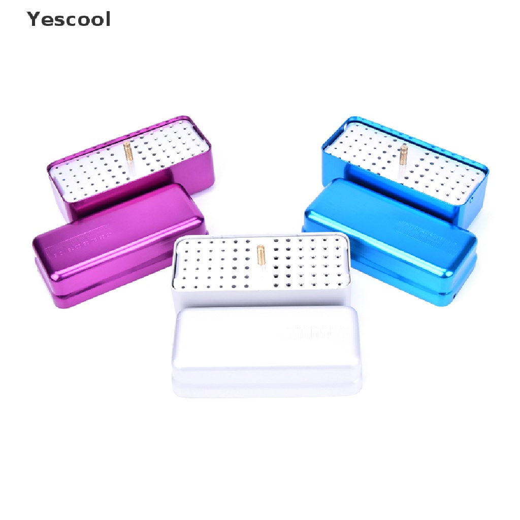 Yescool 1 Pc Kotak Sterilisasi 72 Lubang Bahan Aluminum Untuk File