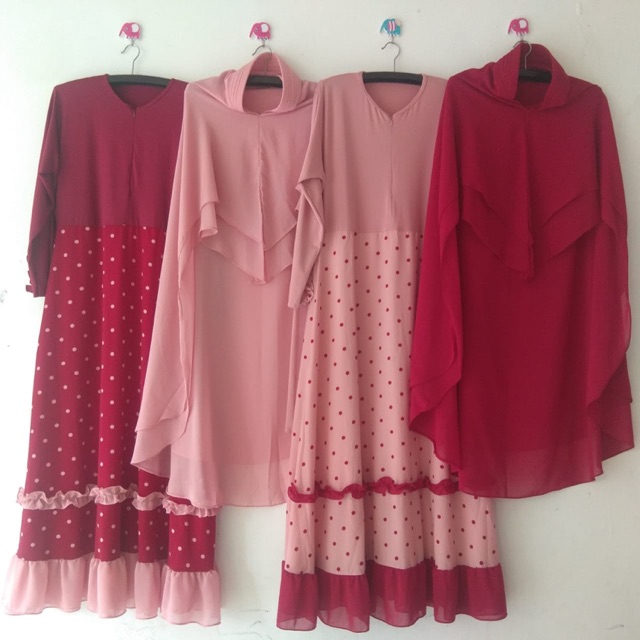 SET SYAR'I POLKA (GAMIS SYAR'I PLUS HIJAB)