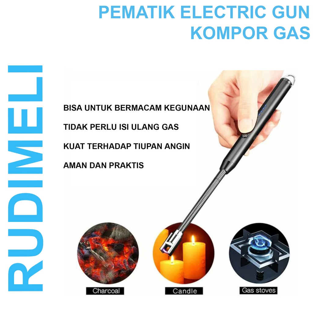 Pemantik Gas Elektrik  USB Rechargeable l-Lighter Pemantik Gas Electric Korek Api Kompor Gas BBQ