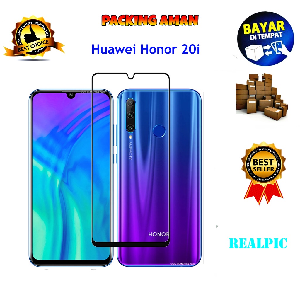 Tempered Glass Huawei Honor 20i 2019 Full Cover / Full Screen Protector Anti Gores