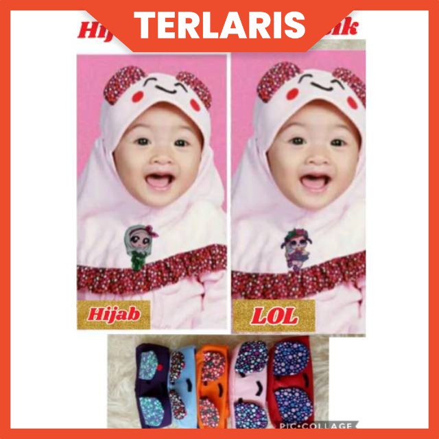 JILBAB ANAK &amp; BAYI LUCU LOL LED MUSIK 0-2 TAHUN UNYIL / HIJAB ANAK BAYI KARAKTER LUCU