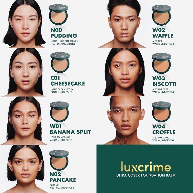 LUXCRIME ULTRA COVER FOUNDATION BALM - pudding | cheesecake | banana split | pancake | waffle | biscotti | croffle