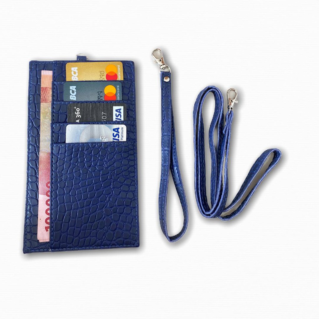 LUXTHER - PHONE WALLET EMBOSSED CROCO DOFF / ID CARD / NAME TAG / CARD HOLDER / DOMPET KARTU