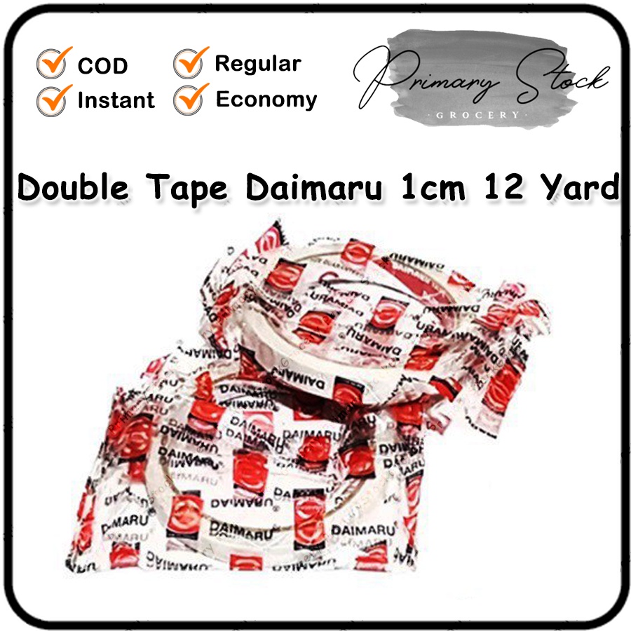 

Double Tape Daimaru 1/2 Inch 1cm 12 mm 12 Yard Murah Bolak Balik