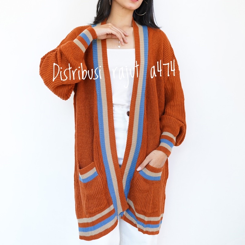 LONG CARDY LUNA OVERSIZE EIREN MOTIF OVERSIZE OUTER EXPORT