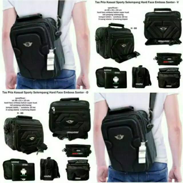 TAS SLEMPANG  SANTER  EMBOSS UK. TAB 10 INCH (VERTIKAL)