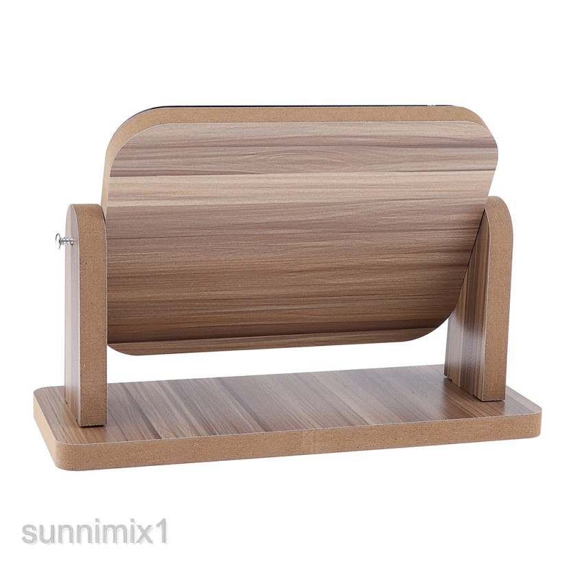Bathroom Shaving Vanity Mirror 360 Swivel Wooden Standing Makeup Mirrors Shopee Indonesia
