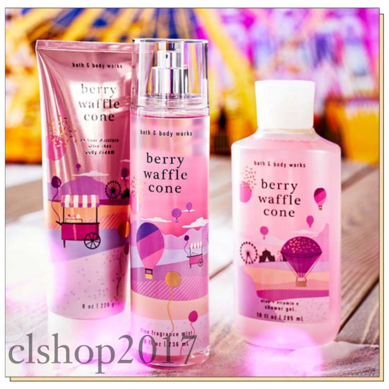 BATH AND BODY WORKS BBW BERRY WAFFLE CONE SERIES MIST LOTION SHOWER GEL BODY CREAM HAND CREAM SHOWER GEL BODY CREAM LOTION MIST WASH WALLFLOWER ROOMSPRAY SCENTPORTABLE GENTLE GEL DEEP CLEANSING GENTLE FOAMING CREAMY LUXE