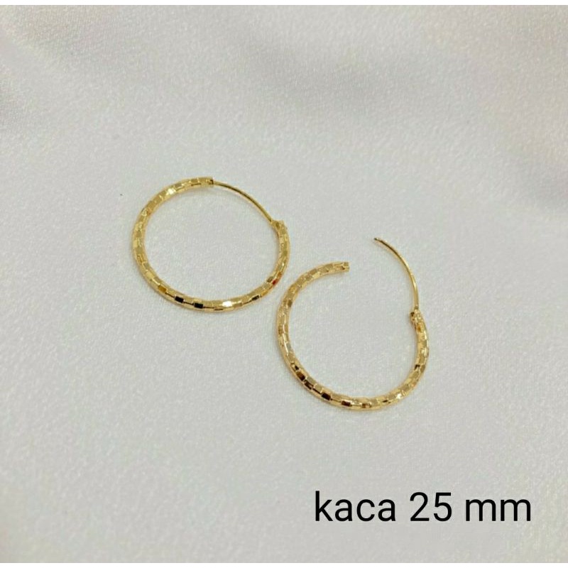 Anting Xuping bulat /anting gipsy bulat/ anting lapis emas 24 karat