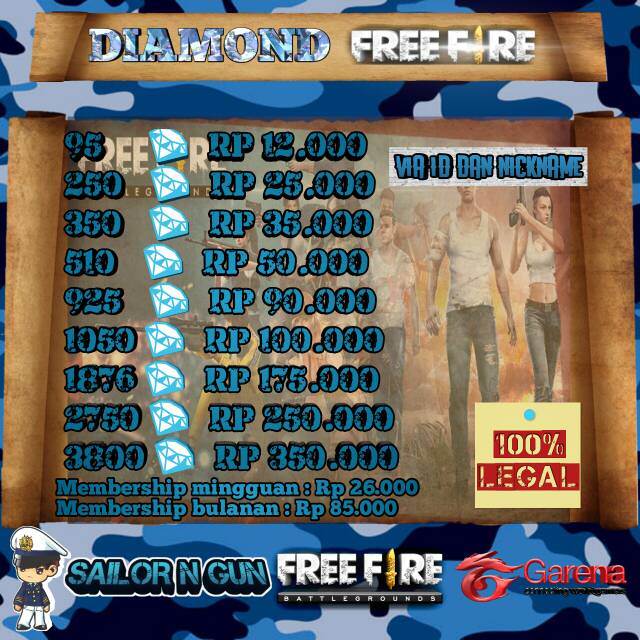 Diamond Free Fire Varian 95 510 Shopee Indonesia