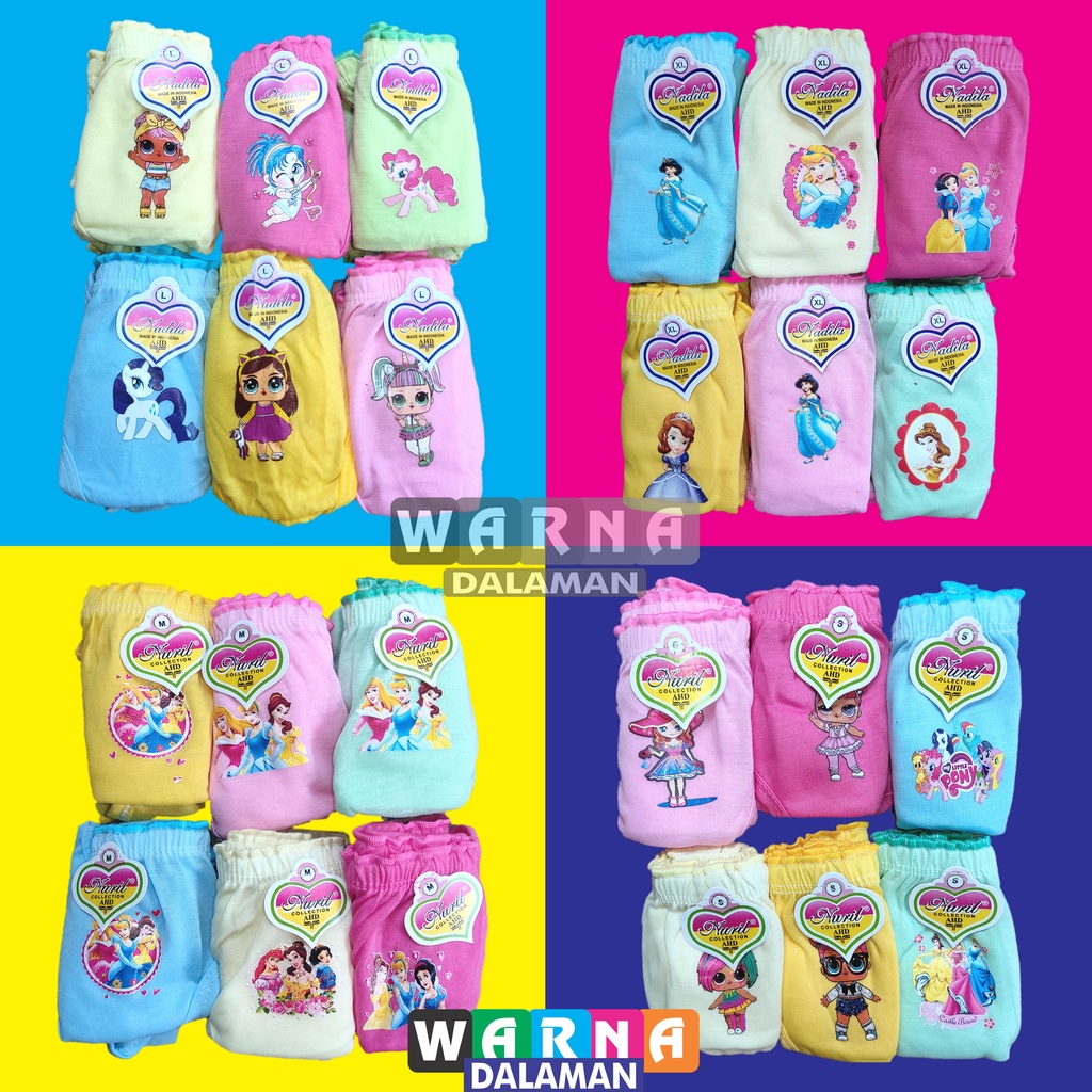 4 Pcs CD Kancut Anak Perempuan Multiwarna Termurah | WARNA DALAMAN