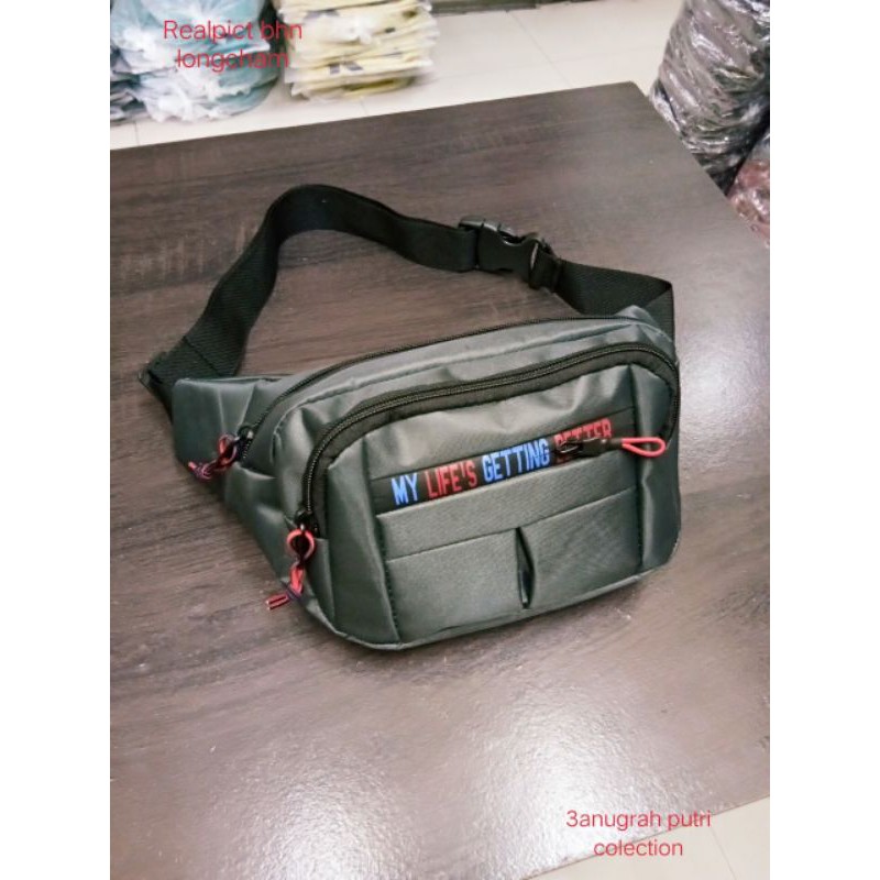 RULLY68_Waistbag Cowok / Tas Selempang Laki Laki