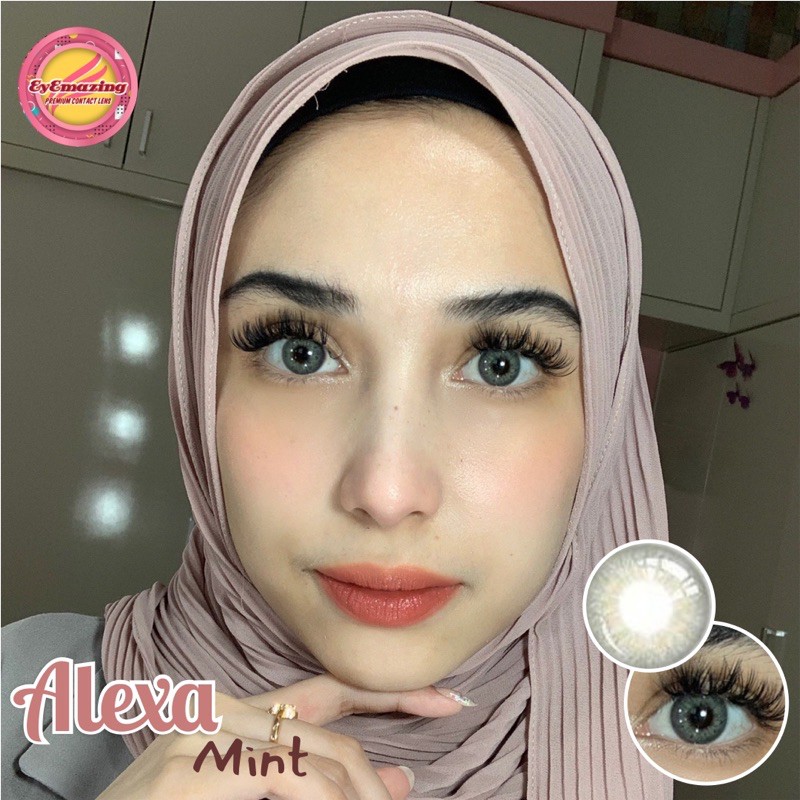 EYEMAZING Softlens - ALEXA Mint Green / Hijau Normal Minus Beda Minus