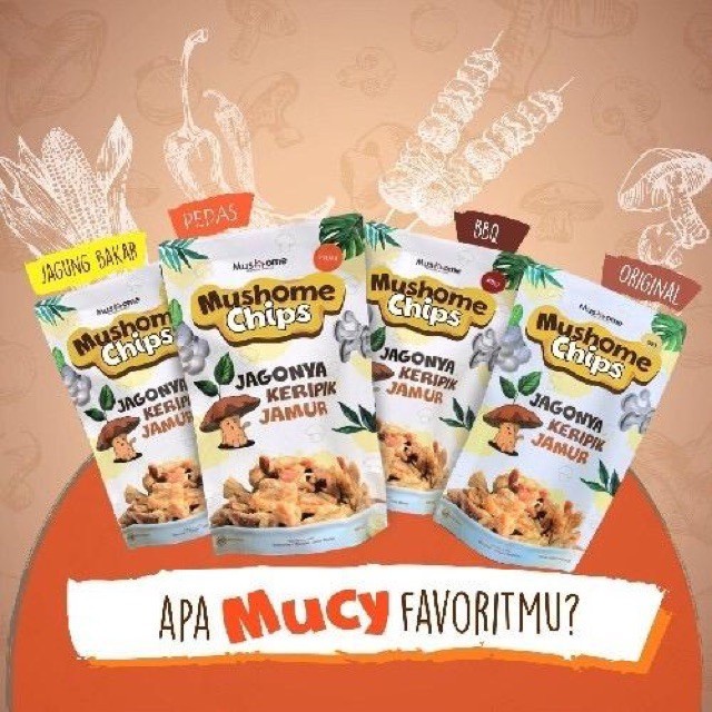

Keripik Jamur Mucy Origil Balado Jagung BBQ 80 gram
