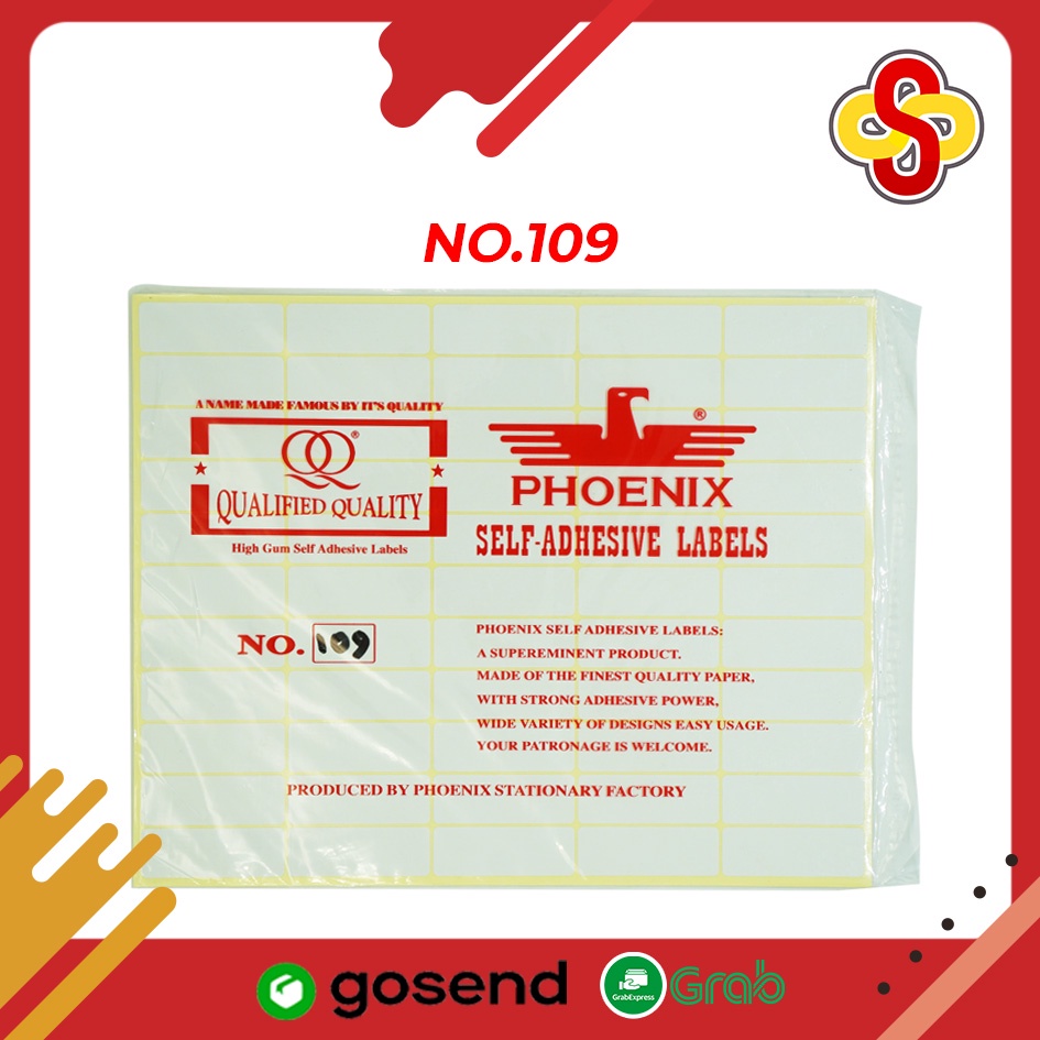 Stiker Label Harga Undangan Nama Phoenix No 109