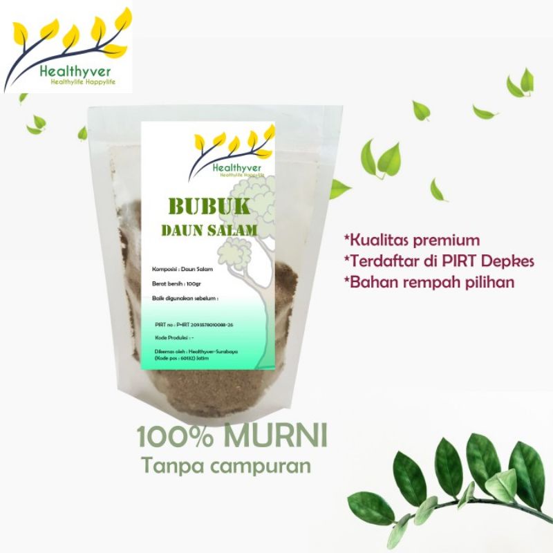 

HEALTHYVER Daun Salam Bay Leaf Bubuk murni rempah bumbu dapur 200gr