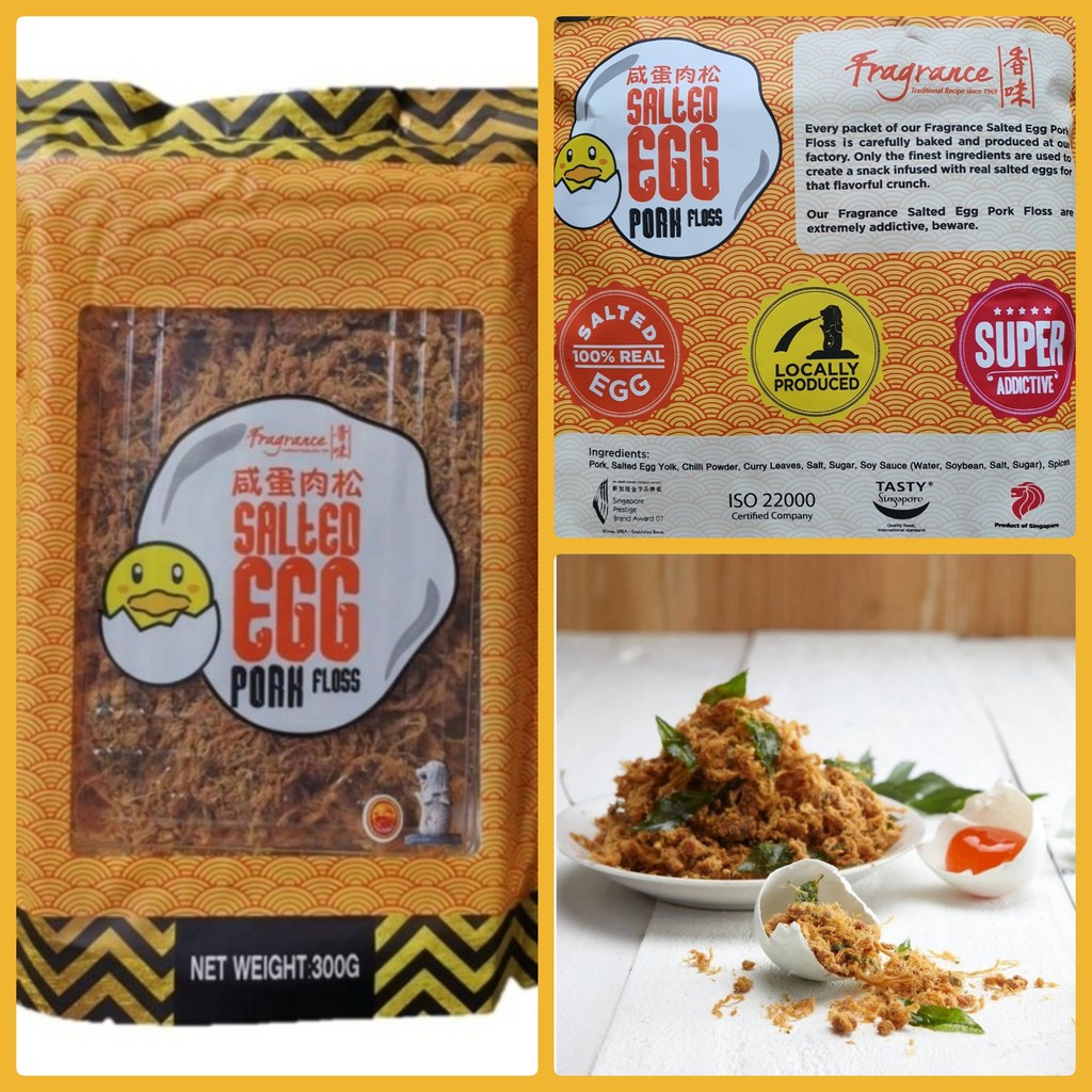FRAGRANCE SALTED EGG PORK FLOSS, 300g , SINGAPORE , ABON BABI , NO MSG