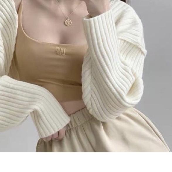 ➹ CROP TOP OVERSIZE BOLERO | CARDIGAN CROP OUTER RAJUT ♜