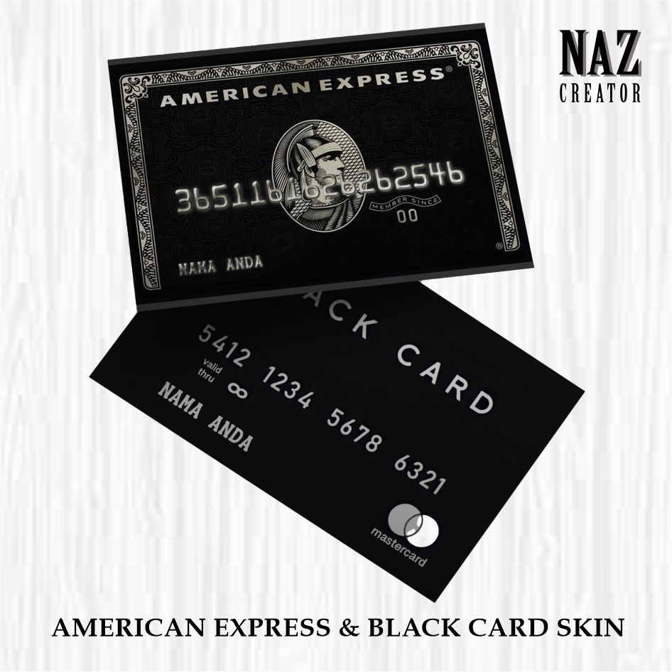 

AMERICAN EXPRESS - BLACK CARD PELINDUNG KARTU (SKIN CARD) + NOMOR (HARGA SUDAH DAPAT 4 PCS YANG CUSTOM) - TIDAK CUSTOM TANPA MINIMAL ORDER
