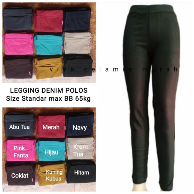 Jegging Wanita - Denim Tebal Adem Elastis Nyaman - Legging Jeans Panjang- Celana olahraga wanita