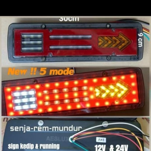 Lampu Stop Lamp Truk Variasi Led 30cm 12volt 24volt