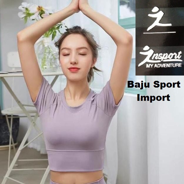 Baju Sport Crop Top Atasan Zumba - Baju Olahraga Gym -  Pakaian Baju Senam Yoga Fitness WSM 610