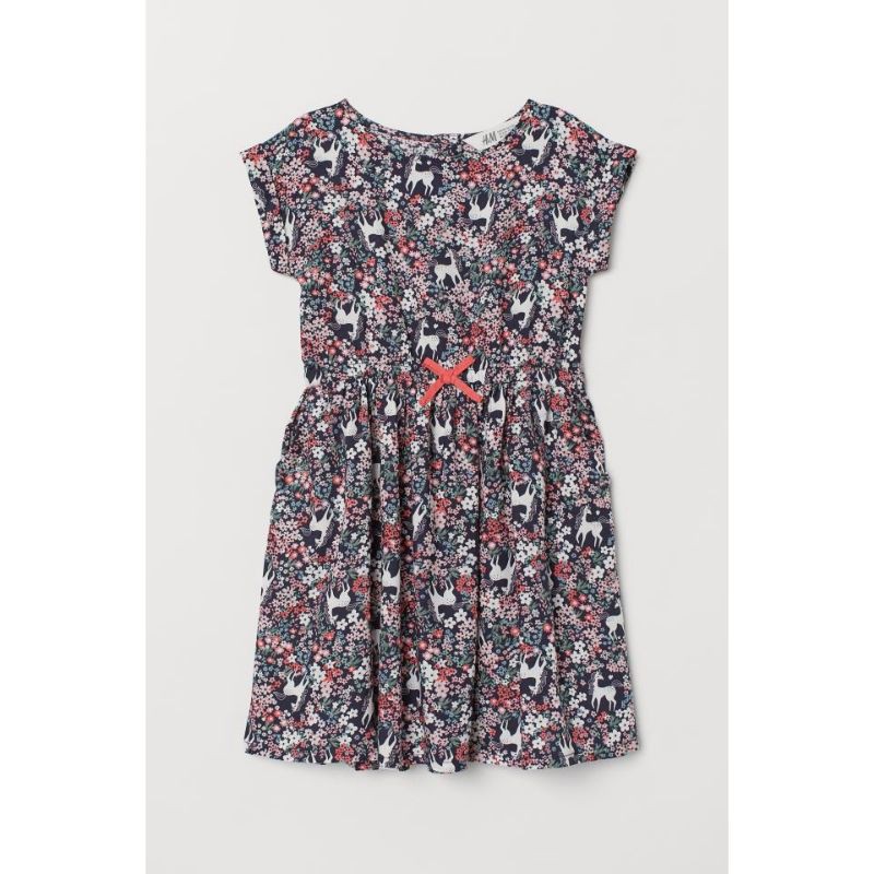 (NEW) H&M HM HnM dress girl kids anak navy unicorn branded murah deffect kecil sale 6 7