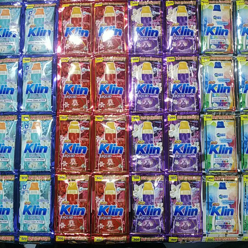 Soklin liquid / detergent cair 22 ml 12 sachet