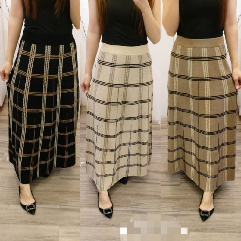 Rok Cheri Rajut Knit Premium Import kotak kotak (16126/4253)