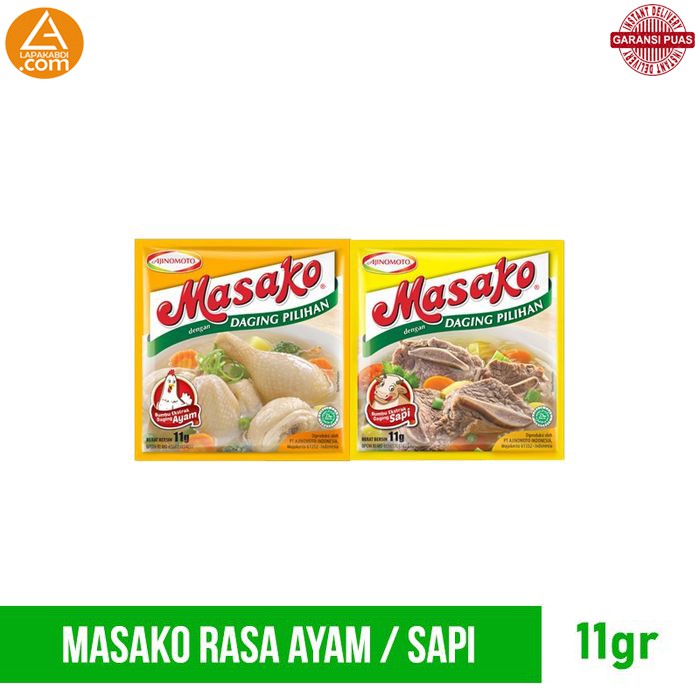 

Penyedap Rasa Masako Ayam dan Sapi 11gr Satu Sachet Mecin