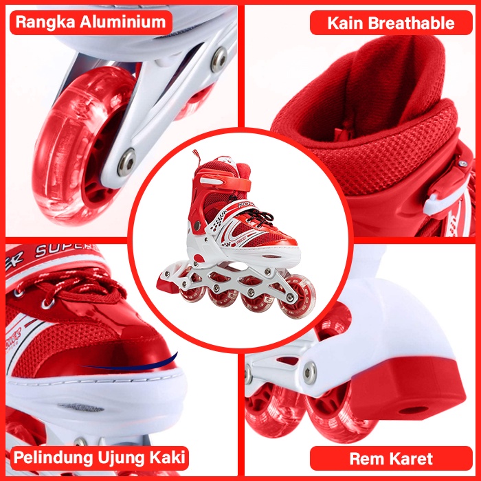 Sepatu Roda Inline Skate / BAJAJ FREE KUNCI