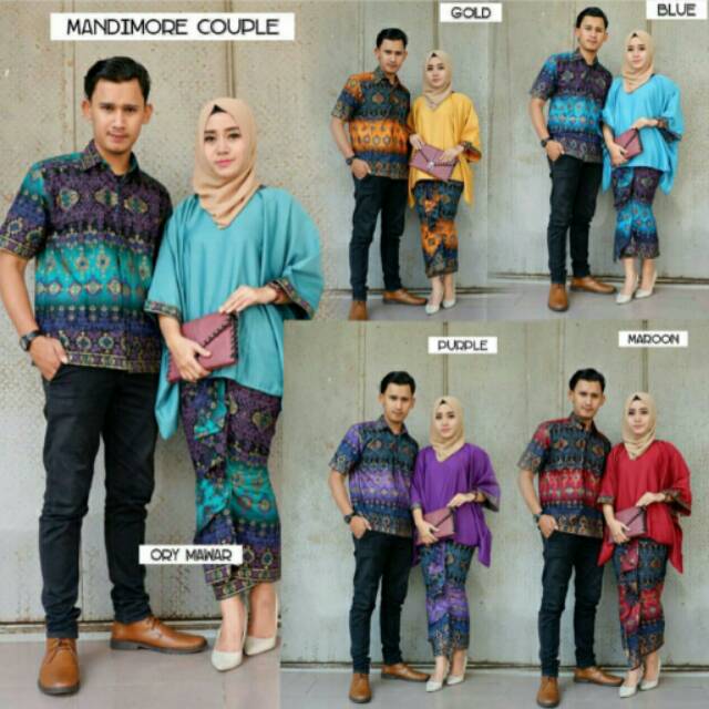 Couple Batik Jumbo Wanita RnB Batwing Murah Wanita Kekinian Sarimbit Lilit Prada Couple Lowo Gradasi