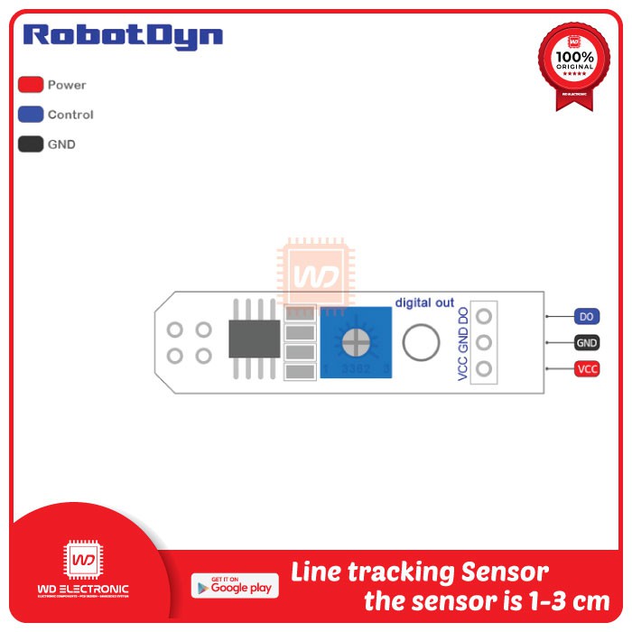 LINE TRACKING SENSOR ROBOTDYN DIGITAL LINE TRACK SENSOR