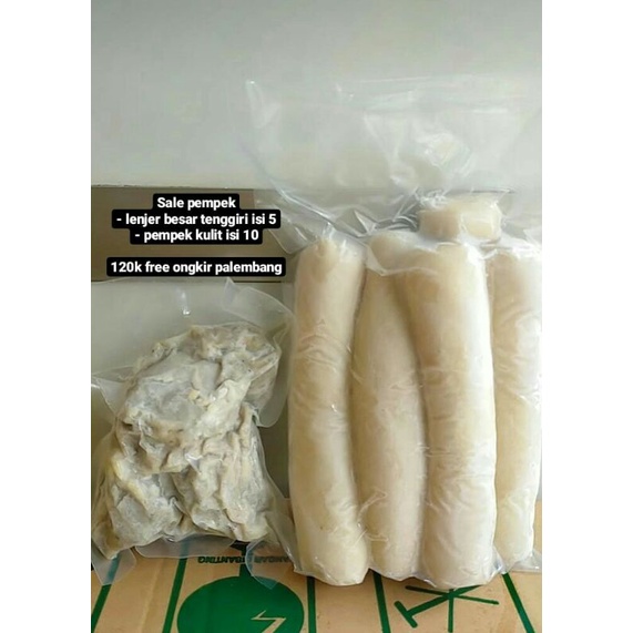 Paket Hemat Pempek Lenjer Besar Ikan Tenggiri dan Pempek Kulit Ikan Tenggiri By Kemplang Tunu Dini Khas Palembang