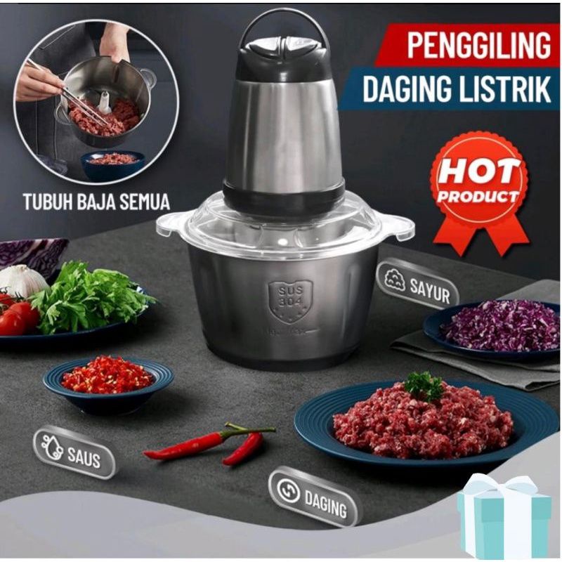 PROMO CHOPPER BLENDER DAGING SAYUR DLL BAHAN STAINLESS STEEL ANTI KARAT ORIGINAL MKC