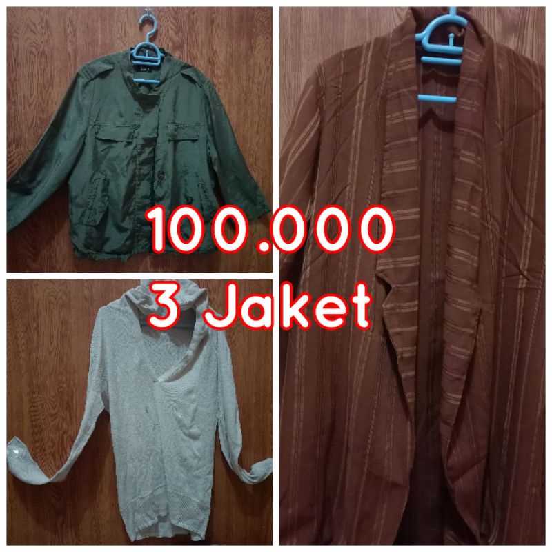preloved baju bekas jumbo xxl jaket 100.000 dapat 3 branded