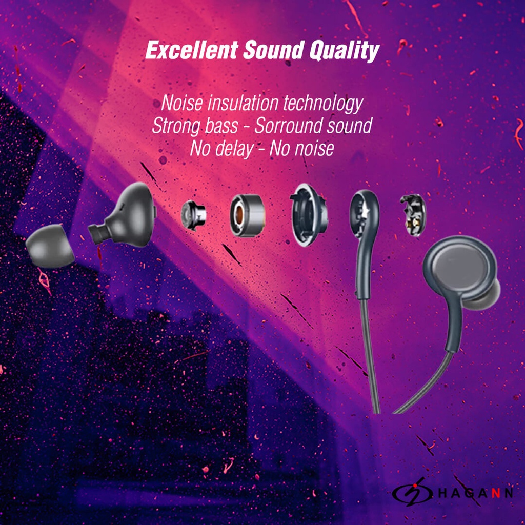 Earphone Headset Handsfree In Ear Kabel Extra Bass Noise Cancelling Stereo Full Bass Original Garansi 1 Bulan