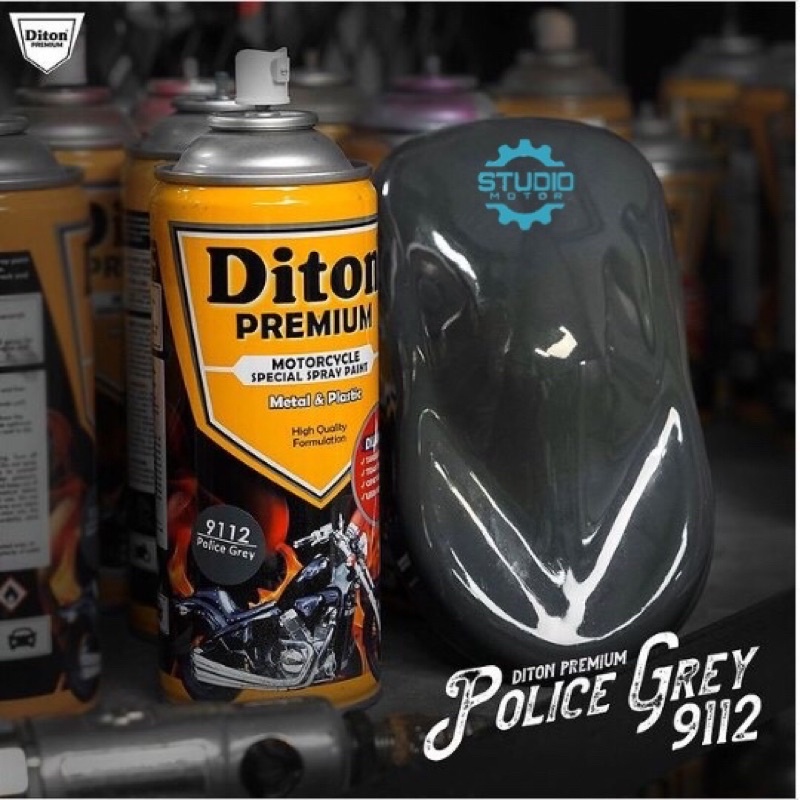 DITON PREMIUM Cat Semprot Police Grey 9112 Warna Standard