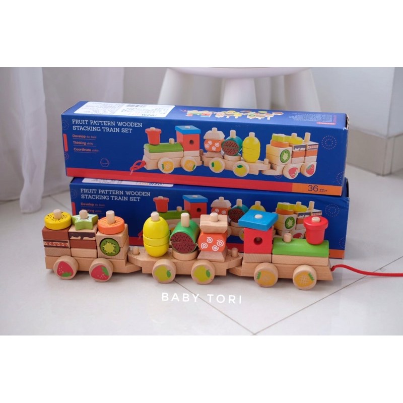 Wooden Fruits Train Set