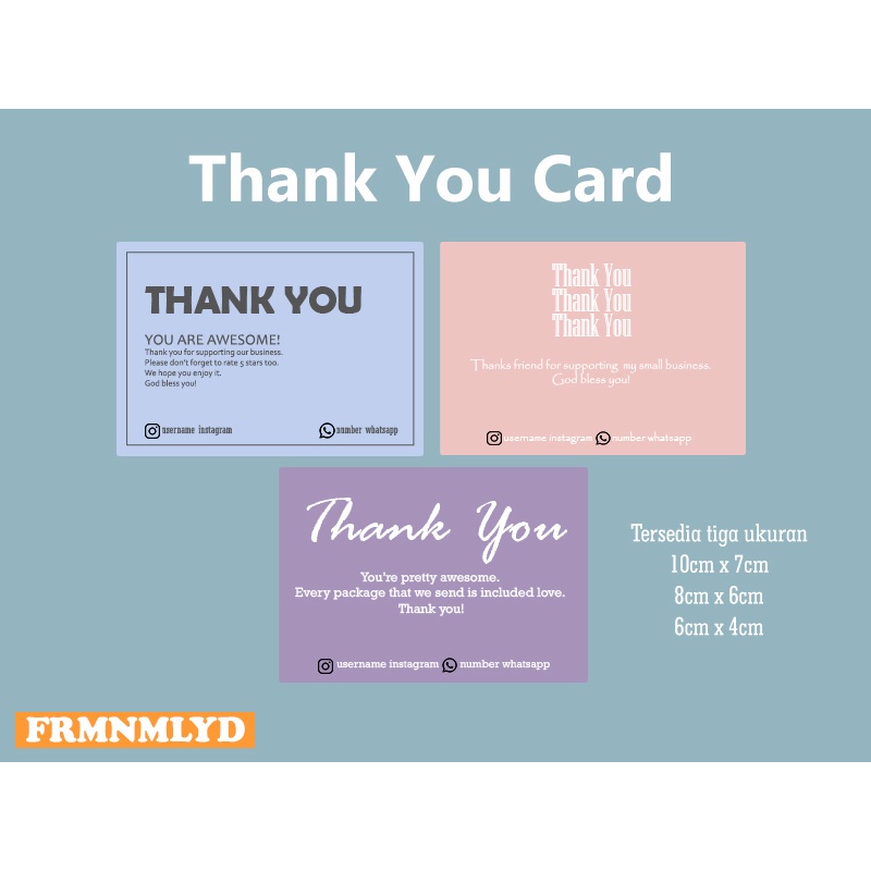 

Thank You Card I Kartu Ucapan Terima Kasih Online Shop