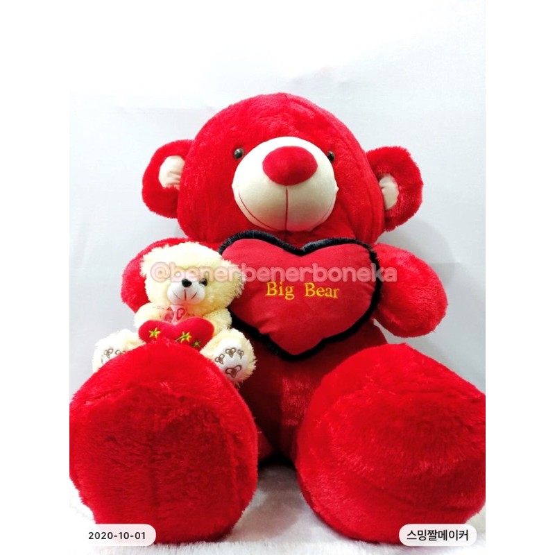 Teddy Big Bear Merah / Boneka Beruang 1.2 meter Jumbo