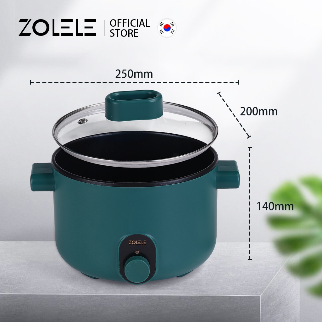 ZOLELE Panci Listrik Multifungsi 3 In 1 Electric Cooker Pot Panci Presto Penanak Nasi Cooker Magiccom Low Carbo Kecil Portable Digital Non Stick Steamer Food Cooker Fry Pan Kukus Deep Fryer Steamer ZC002