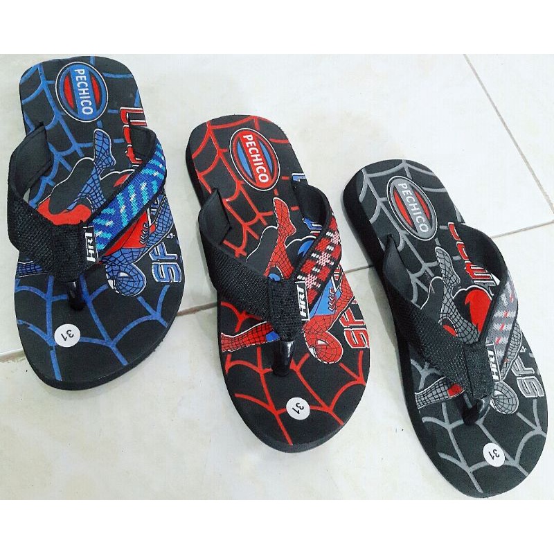 TERLARIS/SANDAL ANAK Motif SPIDERMAN/ Sandal Spon Anak Cowo asli pechico