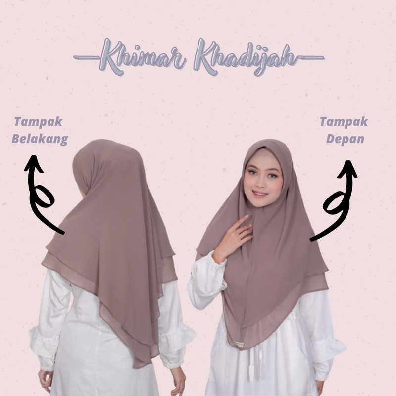 Hijupfashion.id - Khimar Khadijah (Hijab Instan Syar’i Ceruti 2 Layer Tumpuk)