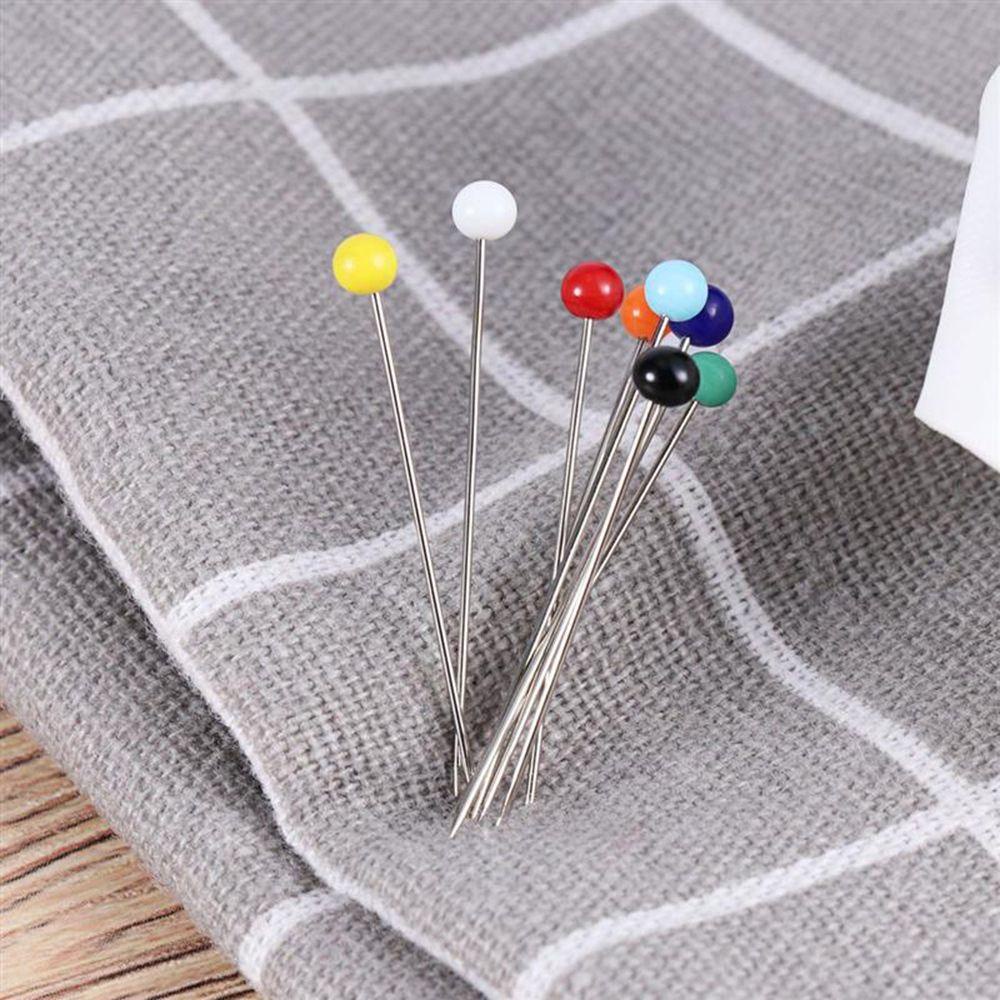 Needway Dressmaking Pins 100pcs /set DIY Colored Stitch Bead Glass Head Pin Rajut