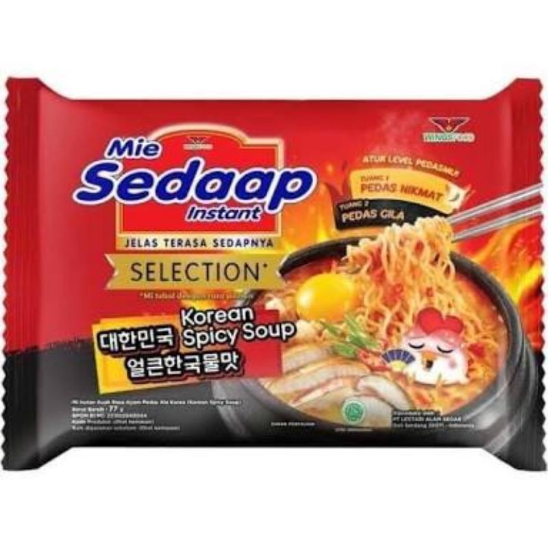 

NOODLES/MIE INSTANT SEDAP KUAH SELECTION KOREAN SPICY CHICKEN SOUP SATUAN