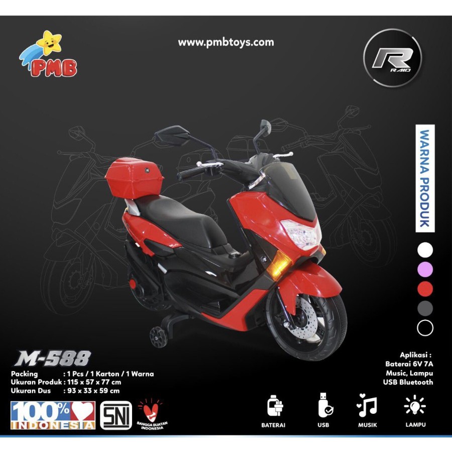 mainan anak motor aki pmb nmax m588